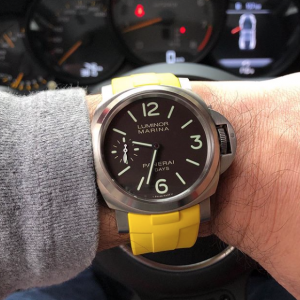 Canary Yellow Rubber B Strap for Panerai Luminor