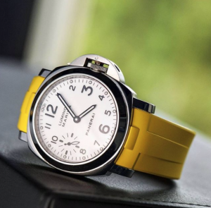 Canary Yellow Rubber B Strap for Panerai Luminor