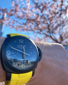 Canary Yellow Rubber B Strap for Panerai Luminor