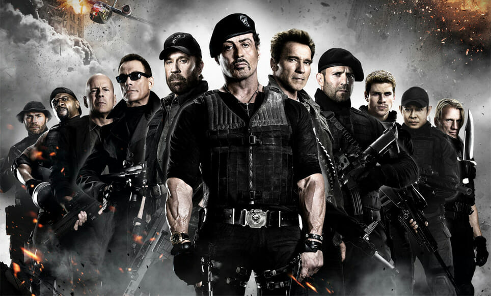 Sylvester Stallone in the expendables 2 and a Panerai Bronzo