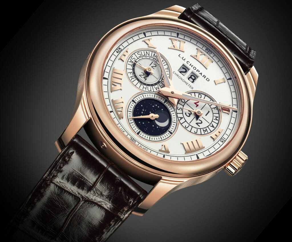 CHOPARD- THE L.U.C LUNAR ONE WATCH IN ROSE GOLD ON LEATHER WATCHBAND ...