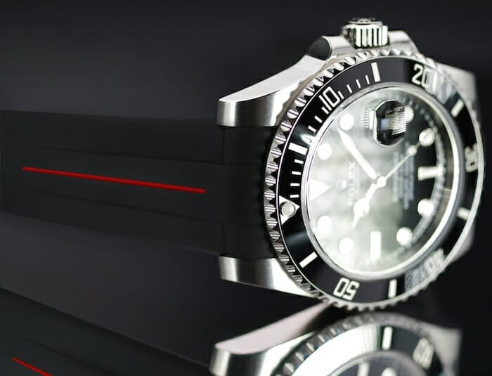 photo of Devil Red VulChromatic Strap for Rolex Submariner Ceramic - Tang Buckle
