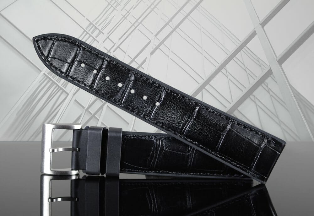 Photo of Black Genuine Alligator Leather Replacement Watch Bands from our Structure Series