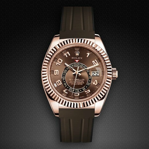 Photo of Chocolate Brown / Jet Black Strap for SkyDweller on Strap - VulChromatic®