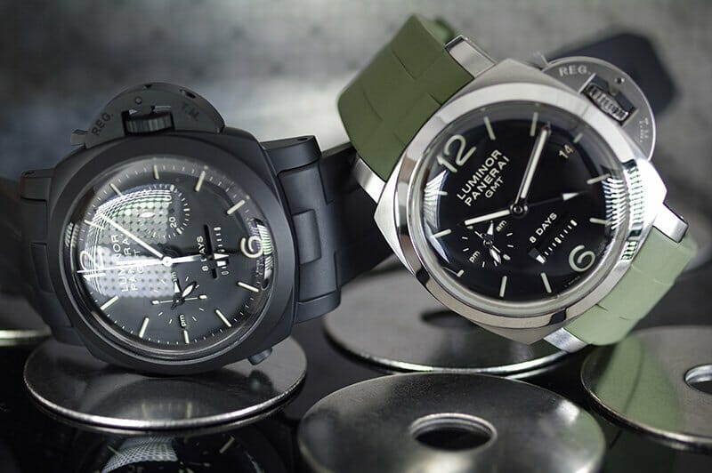 Photo of Military Green and Black Straps for Panerai Luminor 1950