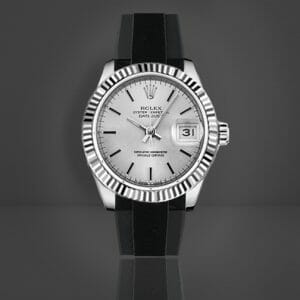 photo of Rolex Datejust 31mm Fitted with a Tuxedo Velour Rubber B Strap