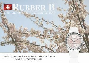 Ad for Rubber B Straps for Rolex Midsize and Ladies Models