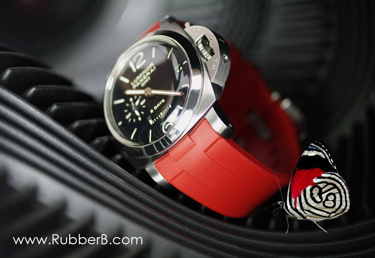 Red Devil Rubber B Strap for Panerai Luminor 1950 Rubber B