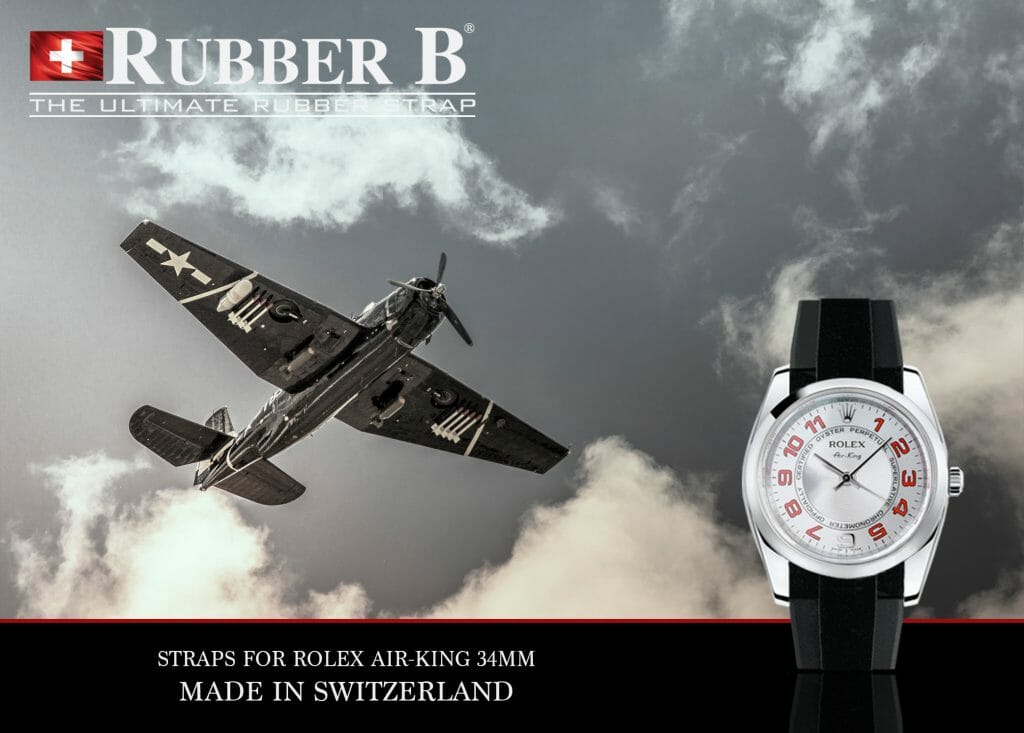 Ad for Rubber B Straps for Rolex Air-King 34mm