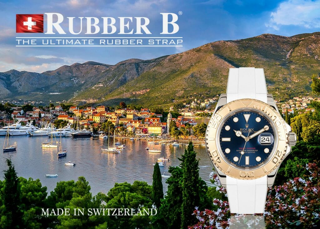photo of croatia with Arctic White Rubber Strap for Rolex Yacht-Master 35