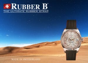 ad for VulChromatic Rubber Strap for Rolex Sky-Dweller (photo: Jared Evans)