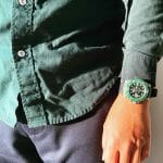 Beautiful Green and Black Rubber Strap for the Rolex Submariner LV (116610LV)