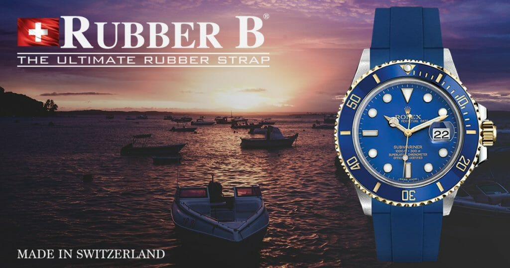 Rolex Submariner 116613LB on Pacific Blue Rubber B Strap