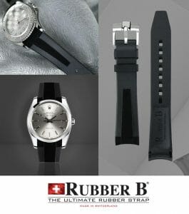 Tuxedo Velour Rubber B Straps for Rolex