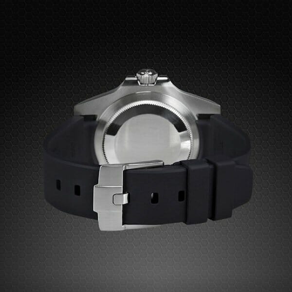 Jet Black Rubber Strap for Rolex GMT-Master II (Ceramic) with Tang Buckle