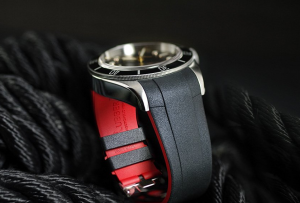 red and black rubber strap for tudor black bay