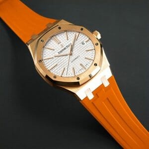 Orange Rubber Watch Strap For Audemars Piguet Royal Oak 41mm