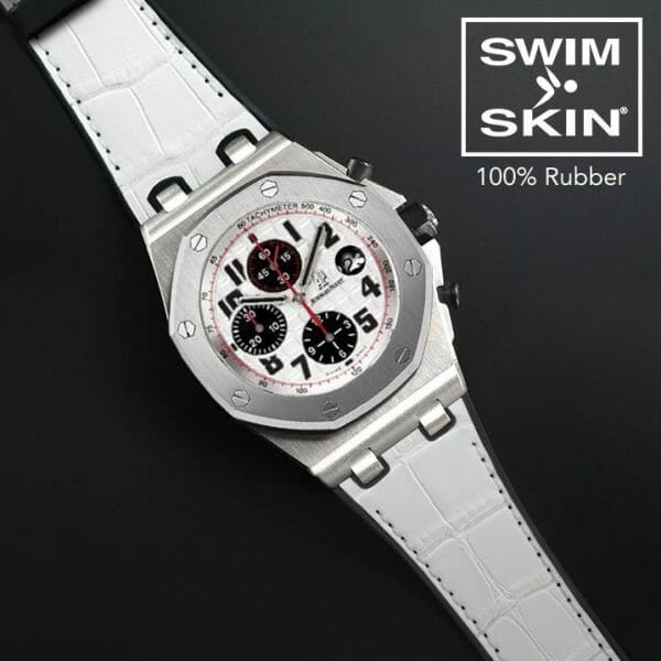 White Strap for Audemars Piguet Royal Oak Offshore 42mm - SwimSkin® Alligator