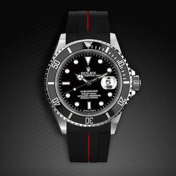 Black and Red Strap for Rolex Submariner