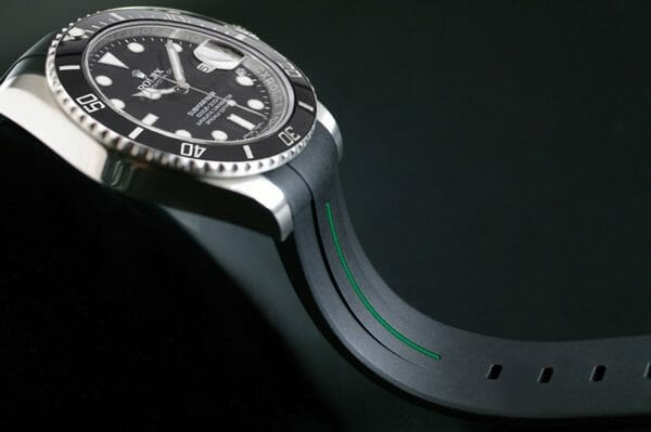 Black and Green Strap for Rolex Submariner Date - Tang Buckle Series VulChromatic®