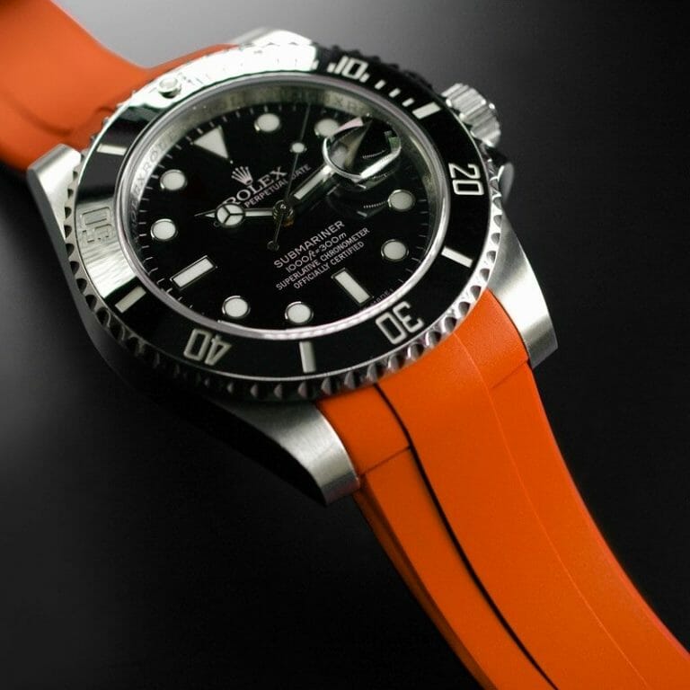 Orange Strap for Rolex Submariner Date Tang Buckle