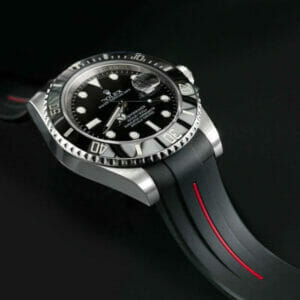 Black and Red Strap for Rolex Submariner Date - Tang Buckle Series VulChromatic®