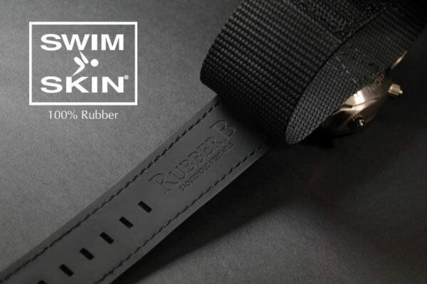 Black Strap for Panerai 47mm - SwimSkin® Rubber Cuff Series