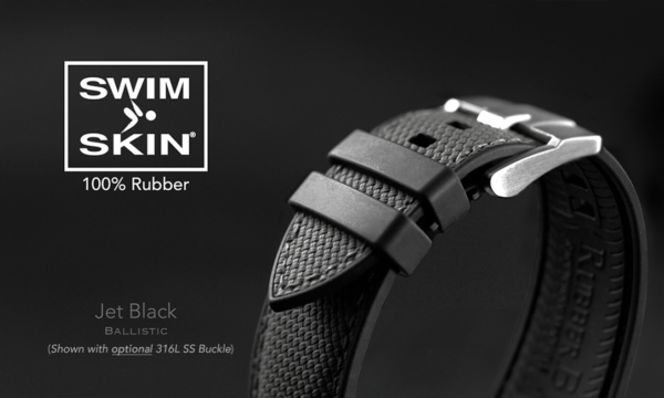 Black Watch Band for Breitling Navitimer 43mm - SwimSkin® Ballistic Strap