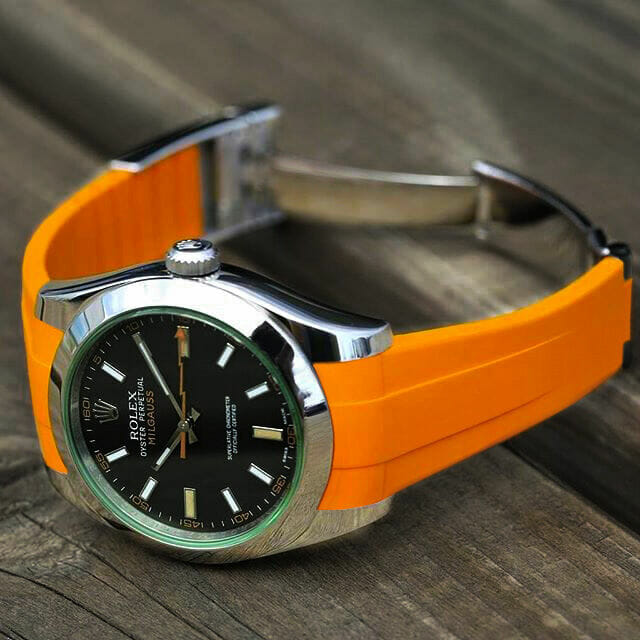 Two Tone Rubber Strap for Rolex Milgauss