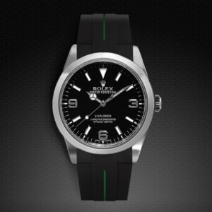Black and Green Strap for Rolex Explorer 39mm - Tang Buckle Series VulChromatic