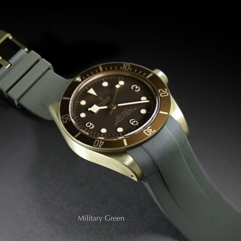 Green Strap for Tudor Black Bay Bronze 43mm - Tang Buckle Series
