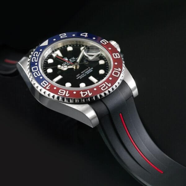 Black and Red Strap for Rolex GMT Master II CERAMIC - Tang Buckle Series VulChromatic