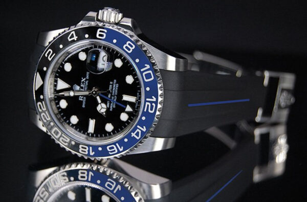 Black and Blue Strap for Rolex GMT Master II CERAMIC - Tang Buckle Series VulChromatic