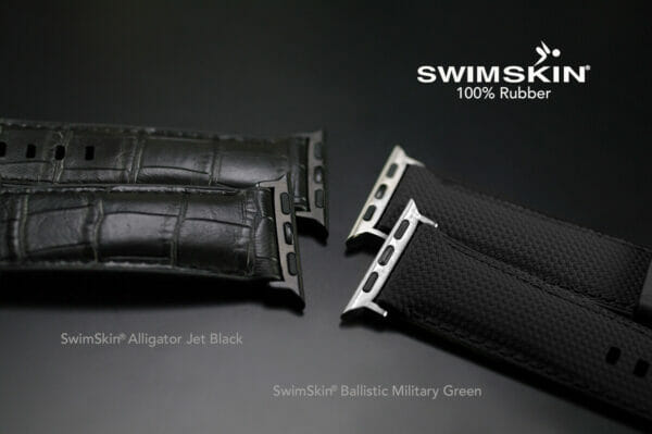 Brown Alligator Strap for Apple Watch 44mm - SwimSkin 100% Rubber