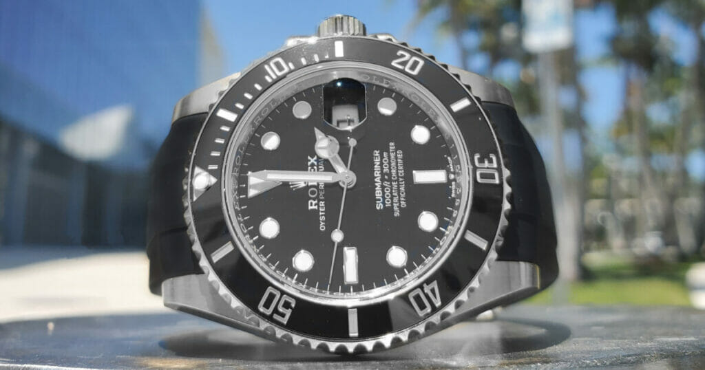The Rolex Submariner 126610 with a Black Rubber B Strap