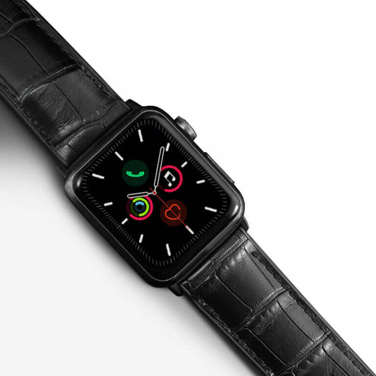 Black Alligator Strap for Apple Watch 44mm - SwimSkin 100% Rubber