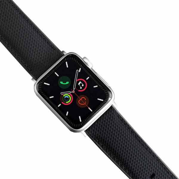 Black Ballistic Strap for Apple Watch 44mm - SwimSkin 100% Rubber