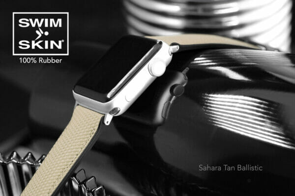 Blue Ballistic Strap for Apple Watch 42mm - SwimSkin 100% Rubber