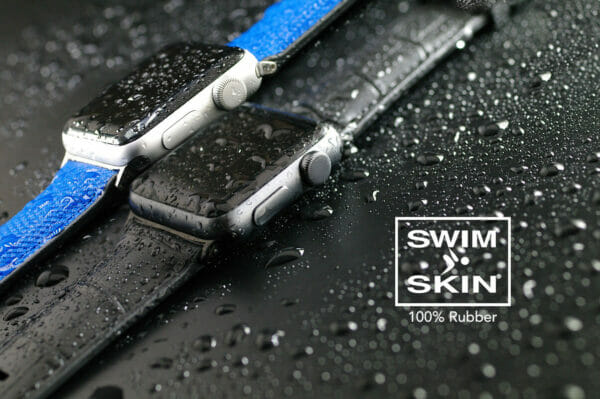Brown Alligator Strap for Apple Watch 44mm - SwimSkin 100% Rubber