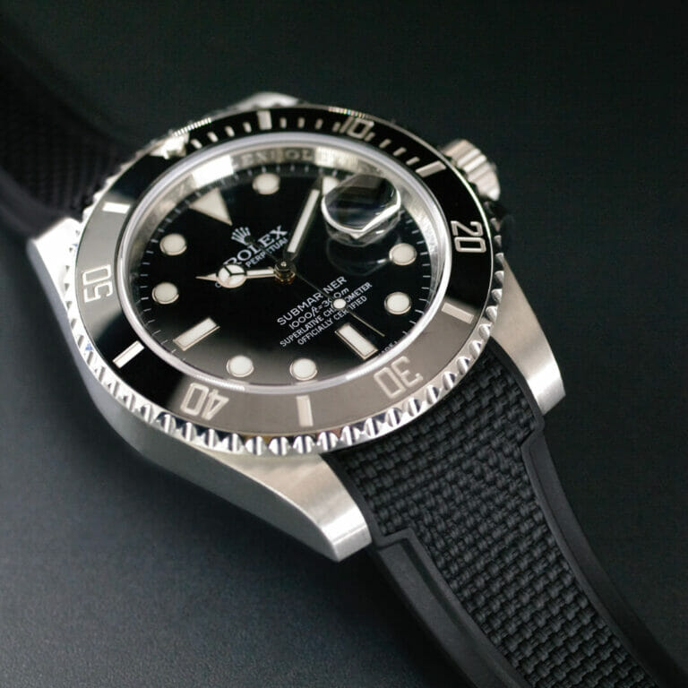 Black Ballistic Rubber Strap for Rolex Submariner Ceramic 40mm