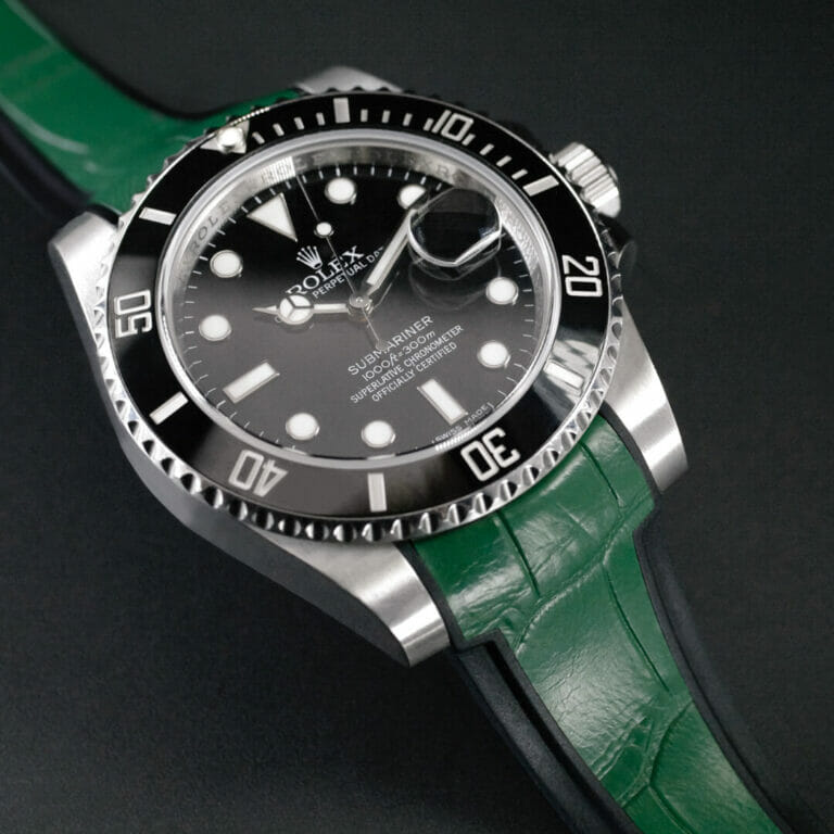 Green Alligator Rubber Strap