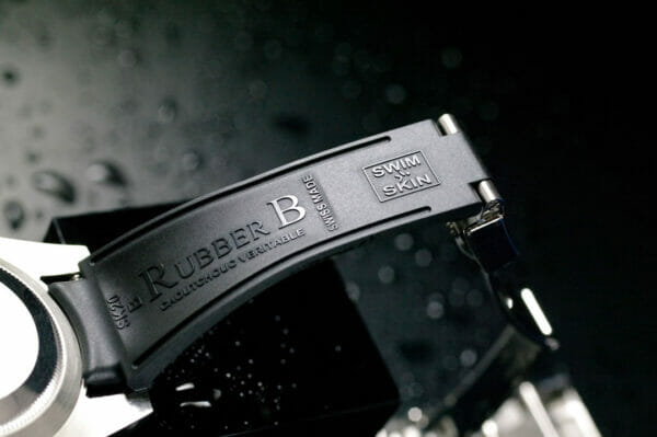 Black Alligator Rubber Strap for Rolex Submariner Ceramic 40mm - SwimSkin®
