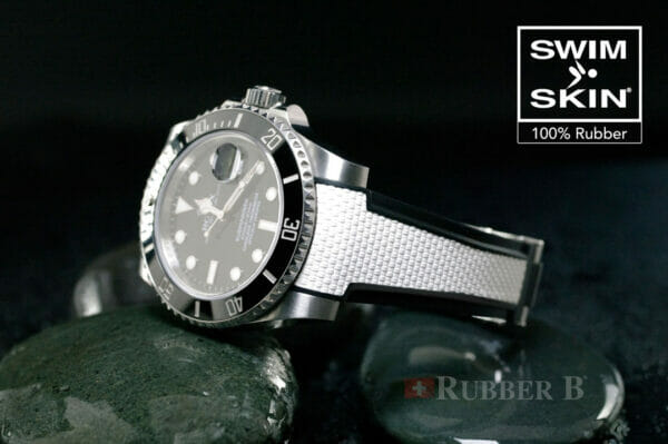 White Ballistic Rubber Strap for Rolex Submariner Ceramic 40mm - SwimSkin®