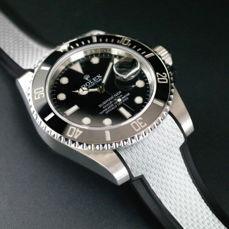 White Ballistic Rubber Strap for Rolex Submariner Ceramic 40mm