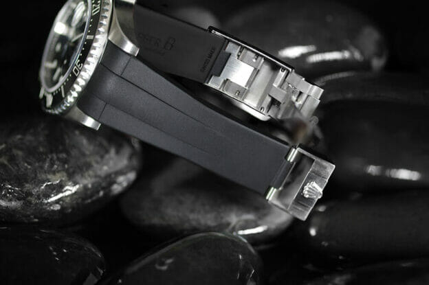 Black Rubber Strap For Rolex Sea Dweller 43mm - Glidelock Series