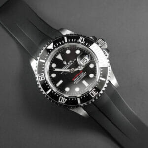 Black Rubber Strap for Rolex Sea Dweller 126600