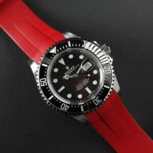 Red Rubber Strap for Rolex Sea Dweller 126600 - Tang Buckle Series