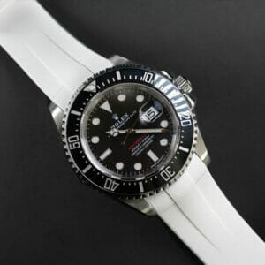 White Rubber Strap for Rolex Sea Dweller 126600 - Tang Buckle Series
