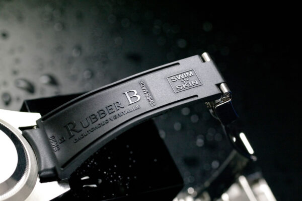 Black Rubber Strap for Rolex GMT Master (non-ceramic) - SwimSkin Alligator
