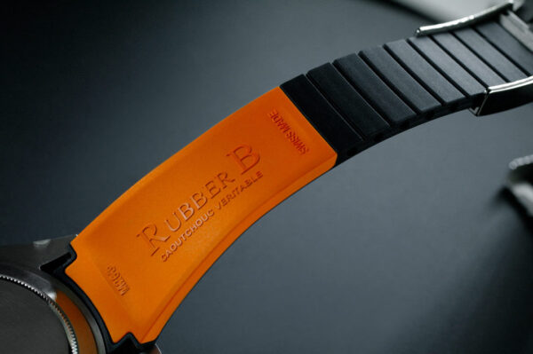 Black and Orange Rubber Strap for Rolex Explorer II 42mm 226570 - Classic Series VulChromatic